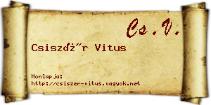 Csiszér Vitus névjegykártya